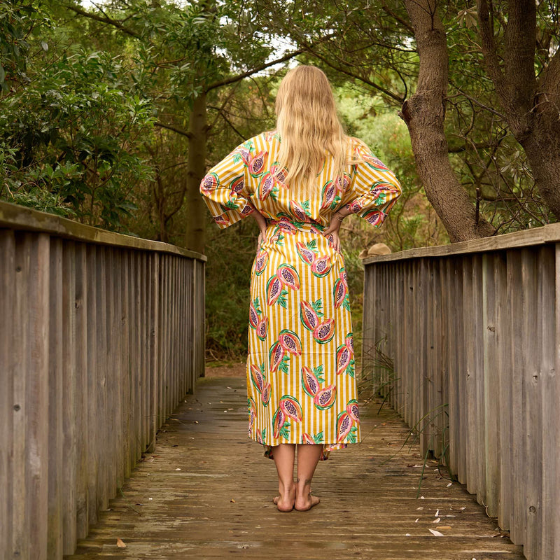 Tropical Sunshine Kimono - Cotton Robe for Beach & Lounge Vibes