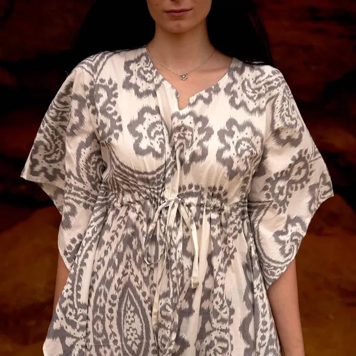 Cotton Kaftan Kimono Caridgan Summer Clothing Valentine Mother's Day Gift Maxi Dress Maternity Wear Christmas Gift for her Off White