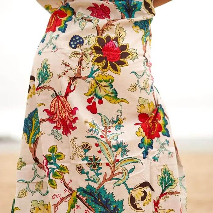 Cotton Kaftan Kimono Cotton Dress Caridgan Valentine Mother's Day Gift Maternity Wear Tree Floral Print Gift for her Beige