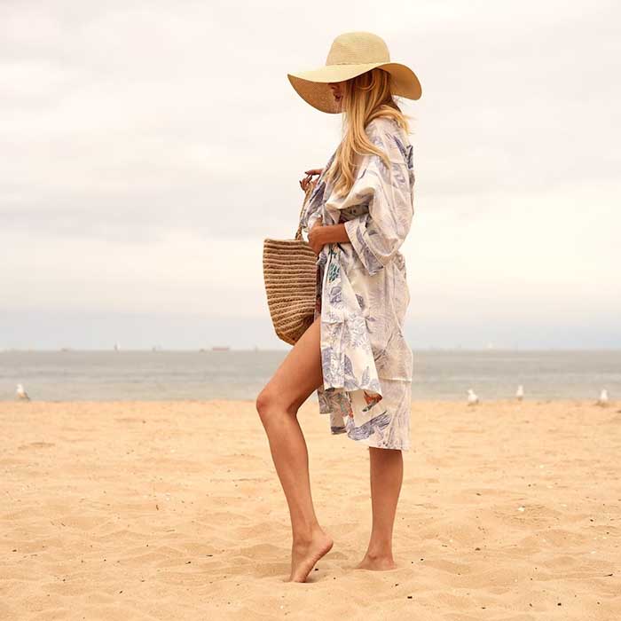 Linen Connections Cotton Kimono Bathrobe Frida Valentines Day GiftBird Bathrobe Turkish Bathrobe Cardigan Nightwear Dressing Gown CK116 Purple Owl