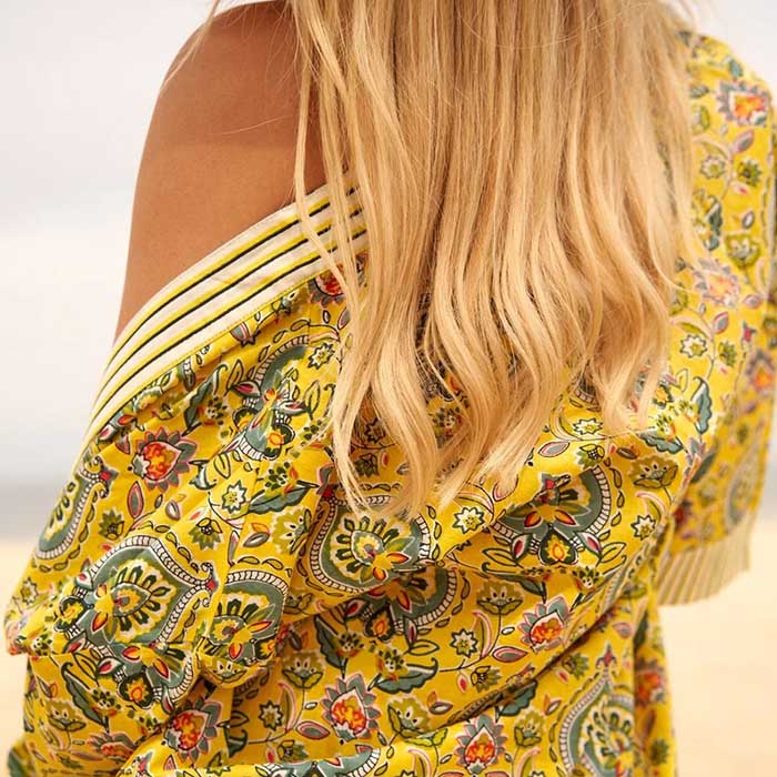 Linen Connections Cotton Kimono Bathrobe Frida Valentines Day GiftBird Bathrobe Turkish Bathrobe Cardigan Nightwear Dressing Gown CK136 Mustard Floral