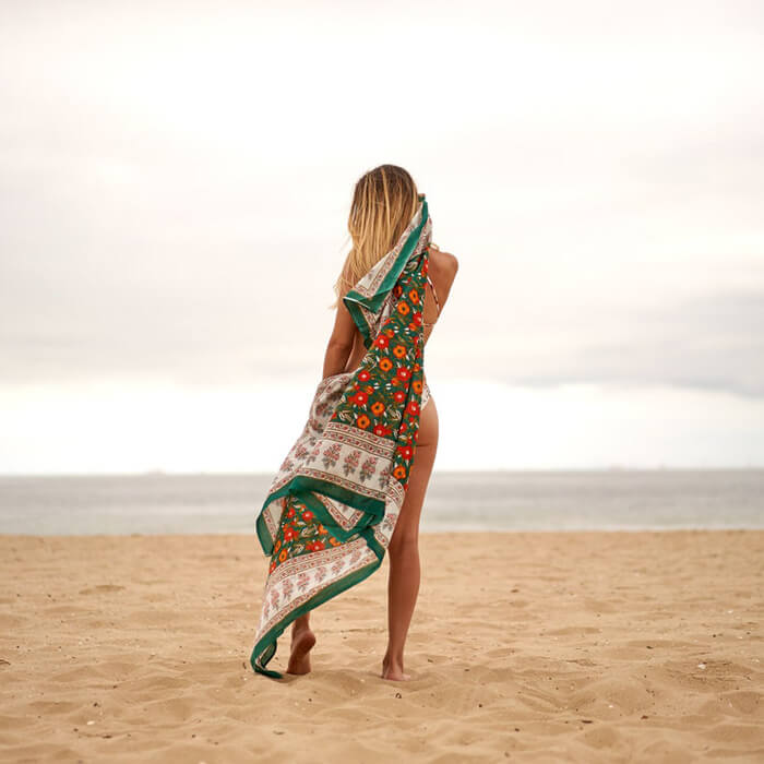 Cotton Sarong| Block Print Sarong Pareo| Cotton Boho Scarf| Neck Head Wrap|Beach Sarong| Gift for her|Mothers Day Valentines Birthday Summer CS05
