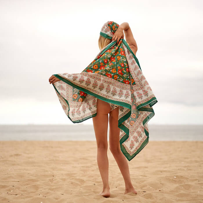 Cotton Sarong| Block Print Sarong Pareo| Cotton Boho Scarf| Neck Head Wrap|Beach Sarong| Gift for her|Mothers Day Valentines Birthday Summer CS05
