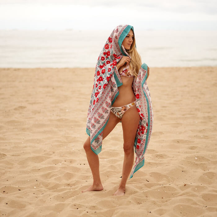 Cotton Sarong| Block Print Sarong Pareo| Cotton Boho Scarf| Neck Head Wrap|Beach Sarong| Gift for her|Mothers Day Valentines Birthday Summer CS09