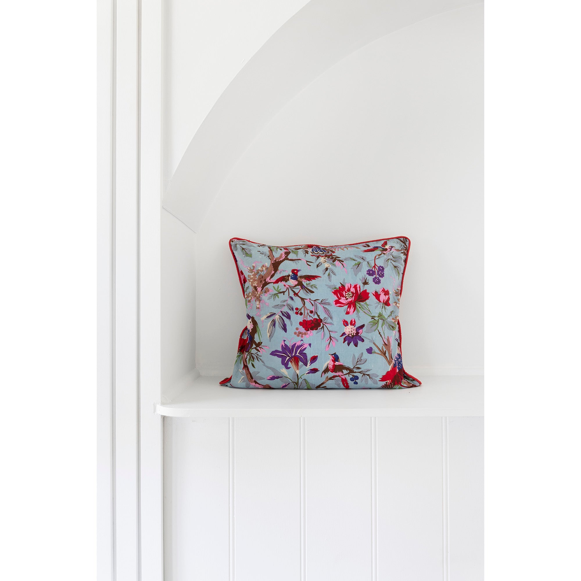 Mexican Painter Pillow Case, Frida Floral Decorative Cushion, Mexican Painter Art Garden Country - TURQUOISE BIRD of PARADISE