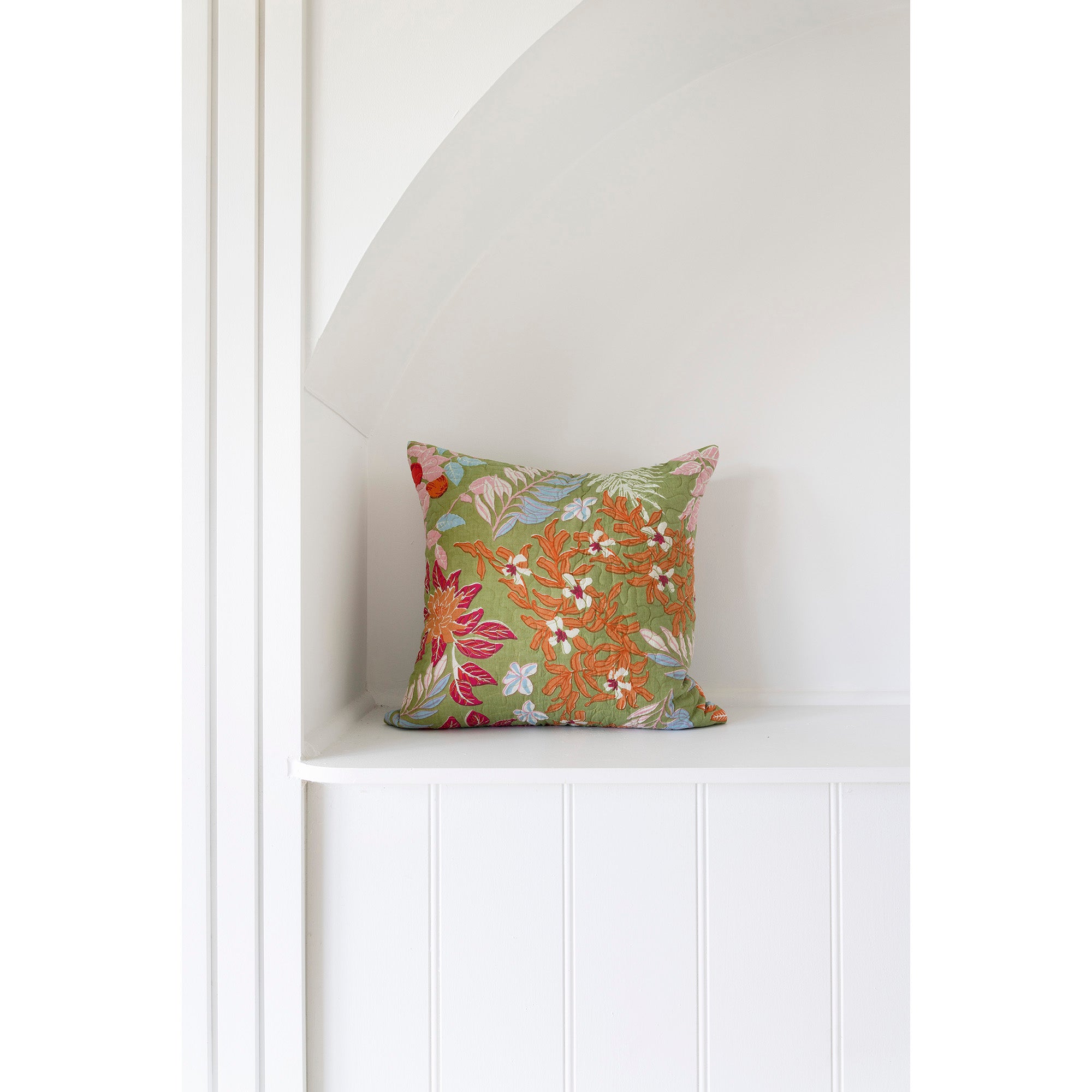 Mexican Painter Pillow Case, Frida Floral Decorative Cushion, Mexican Painter Art Garden Country - Green Monkey floral