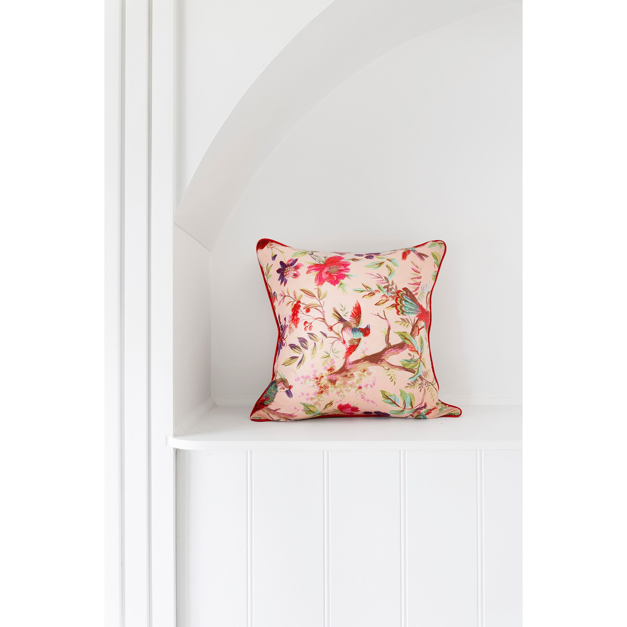 Mexican Painter Pillow Case, Frida Floral Decorative Cushion, Mexican Painter Art Garden Country - Pink bird of paradise