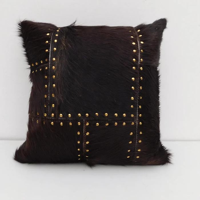 Exotic Cowhide Cushion Pillowcases Brown, Leather Cushion, Black and White 40x40cm Gift Christmas Decor Cushion Pillow Covers CC132