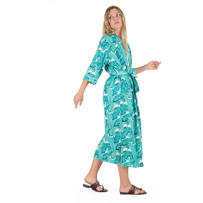 Linen Connections Frida Cotton Kimono Bathrobe Valentines Day Gift Turkish Cardigan Nightwear Dressing Gown Beach Bikini Summer CK06