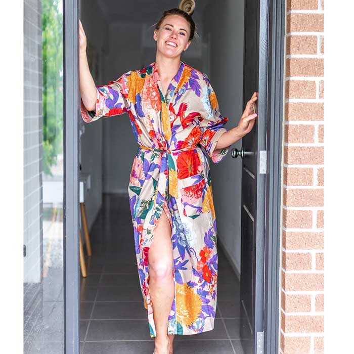 Linen Connections Frida Cotton Kimono Bathrobe Valentines Day Gift Turkish Cardigan Nightwear Dressing Gown Beach Bikini Summer CK101