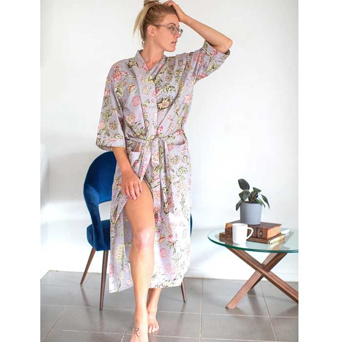 Linen Connections Frida Cotton Kimono Bathrobe Valentines Day Gift Turkish Cardigan Nightwear Dressing Gown Beach Bikini Summer CK103