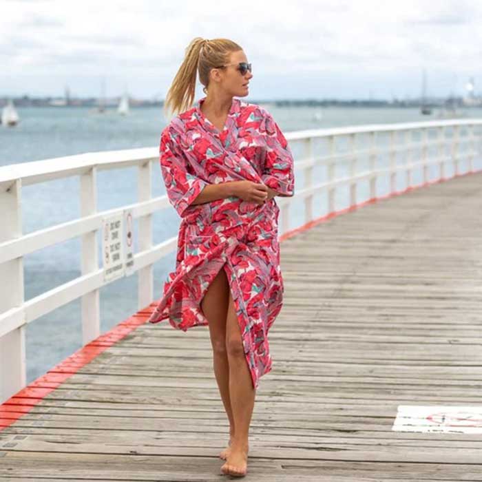 Linen Connections Frida Cotton Kimono Bathrobe Valentines Day Gift Turkish Cardigan Nightwear Dressing Gown Beach Bikini Summer CK104