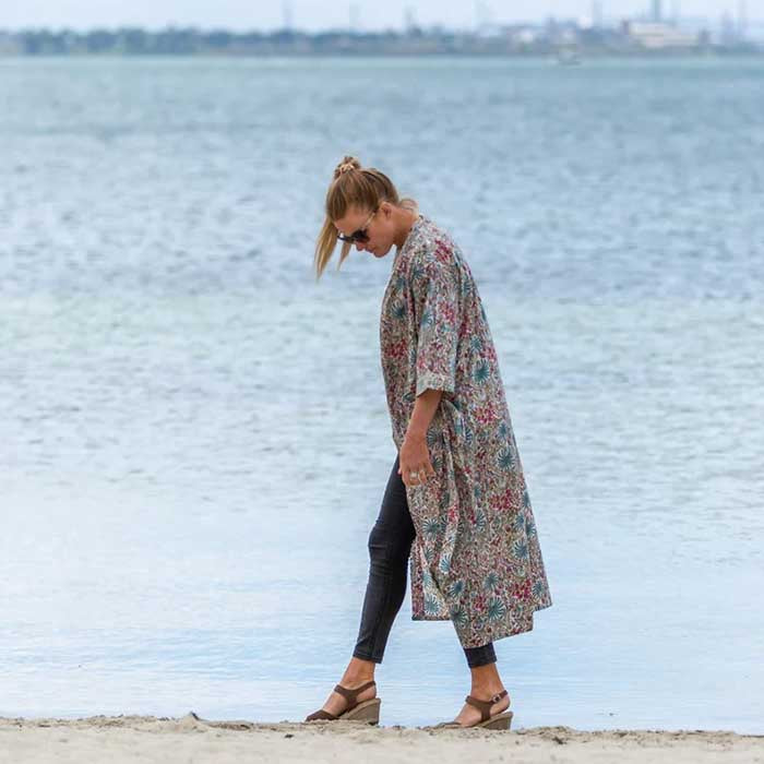 Linen Connections Frida Cotton Kimono Bathrobe Valentines Day Gift Turkish Cardigan Nightwear Dressing Gown Beach Bikini Summer CK107