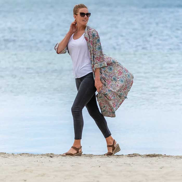 Linen Connections Frida Cotton Kimono Bathrobe Valentines Day Gift Turkish Cardigan Nightwear Dressing Gown Beach Bikini Summer CK107