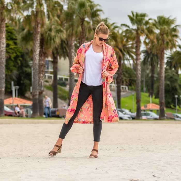 Linen Connections Frida Cotton Kimono Bathrobe Valentines Day Gift Turkish Cardigan Nightwear Dressing Gown Beach Bikini Summer CK108