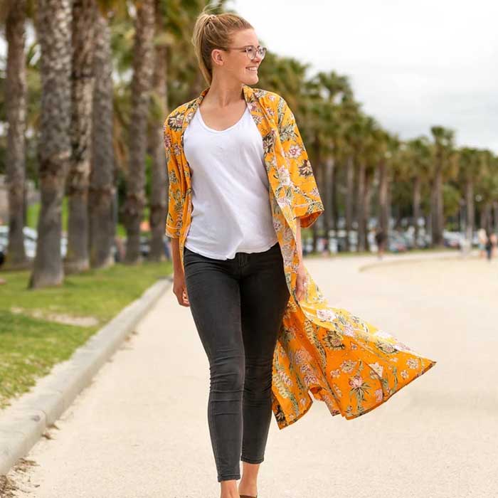 Linen Connections Frida Cotton Kimono Bathrobe Valentines Day Gift Turkish Cardigan Nightwear Dressing Gown Beach Bikini Summer CK109