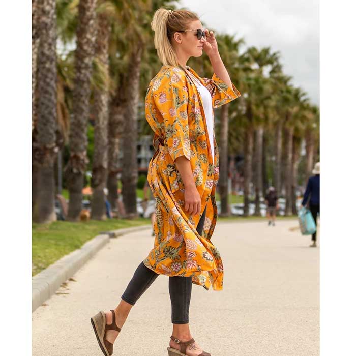 Linen Connections Frida Cotton Kimono Bathrobe Valentines Day Gift Turkish Cardigan Nightwear Dressing Gown Beach Bikini Summer CK109