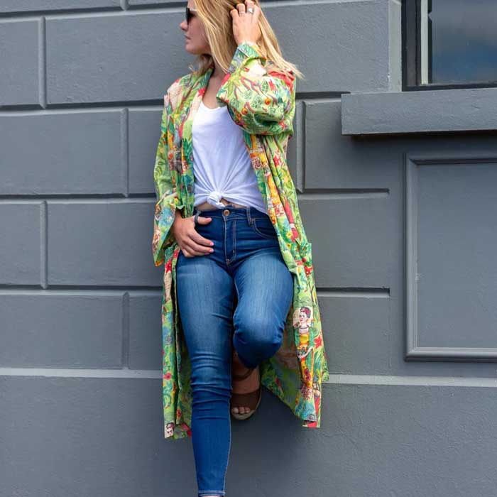 Linen Connections Frida Cotton Kimono Bathrobe Valentines Day Gift Turkish Cardigan Nightwear Dressing Gown Beach Bikini Summer CK112