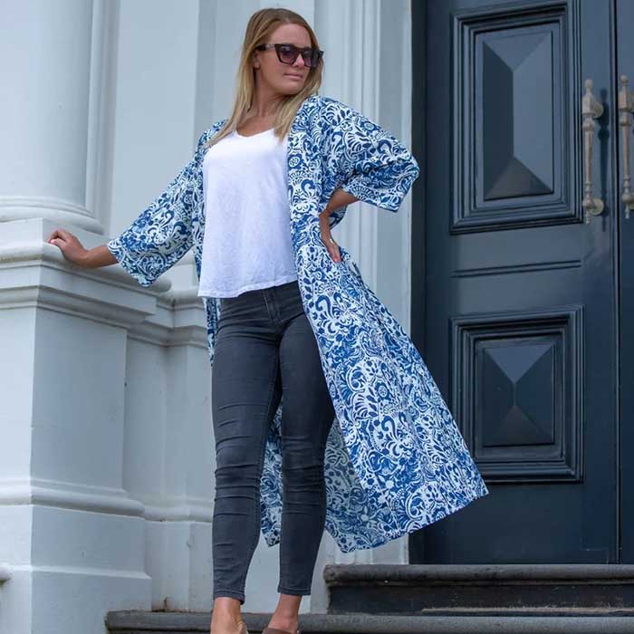 Linen Connections Frida Cotton Kimono Bathrobe Valentines Day Gift Turkish Cardigan Nightwear Dressing Gown Beach Bikini Summer CK113