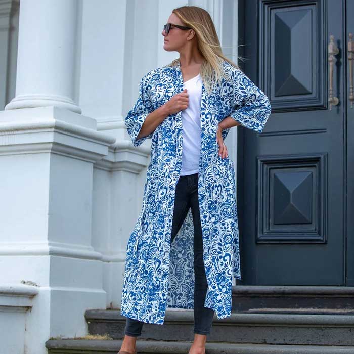 Linen Connections Frida Cotton Kimono Bathrobe Valentines Day Gift Turkish Cardigan Nightwear Dressing Gown Beach Bikini Summer CK113