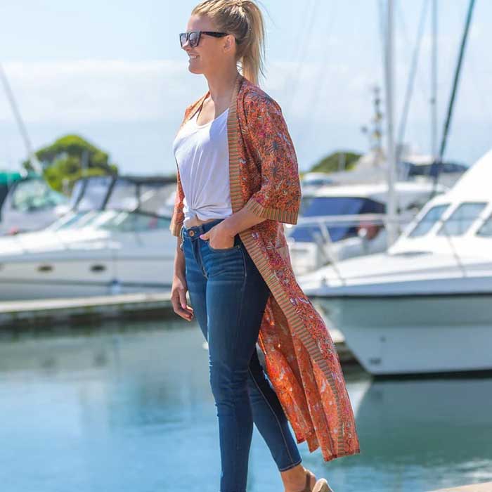 Linen Connections Frida Cotton Kimono Bathrobe Valentines Day Gift Turkish Cardigan Nightwear Dressing Gown Beach Bikini Summer CK122