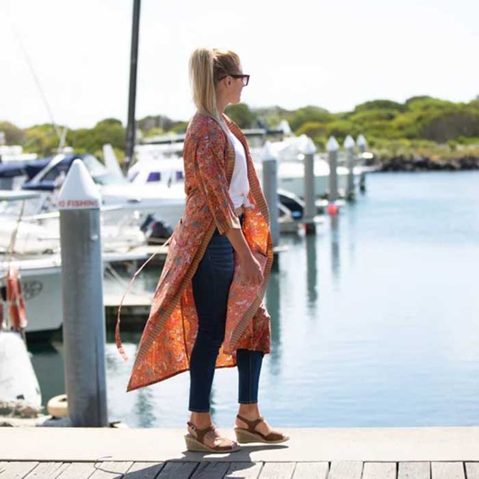 Linen Connections Frida Cotton Kimono Bathrobe Valentines Day Gift Turkish Cardigan Nightwear Dressing Gown Beach Bikini Summer CK122