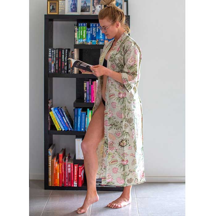 Linen Connections Frida Cotton Kimono Bathrobe Valentines Day Gift Turkish Cardigan Nightwear Dressing Gown Beach Bikini Summer CK135