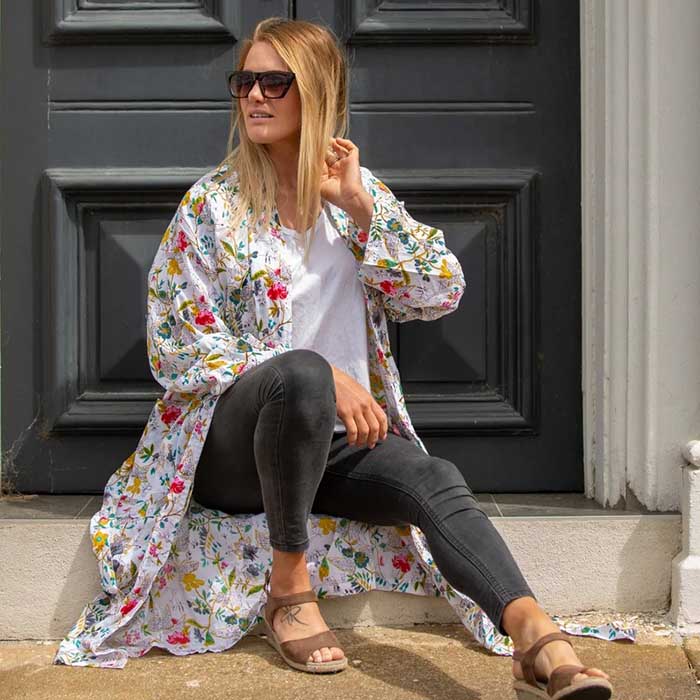 Linen Connections Frida Cotton Kimono Bathrobe Valentines Day Gift Turkish Cardigan Nightwear Dressing Gown Beach Bikini Summer CK142