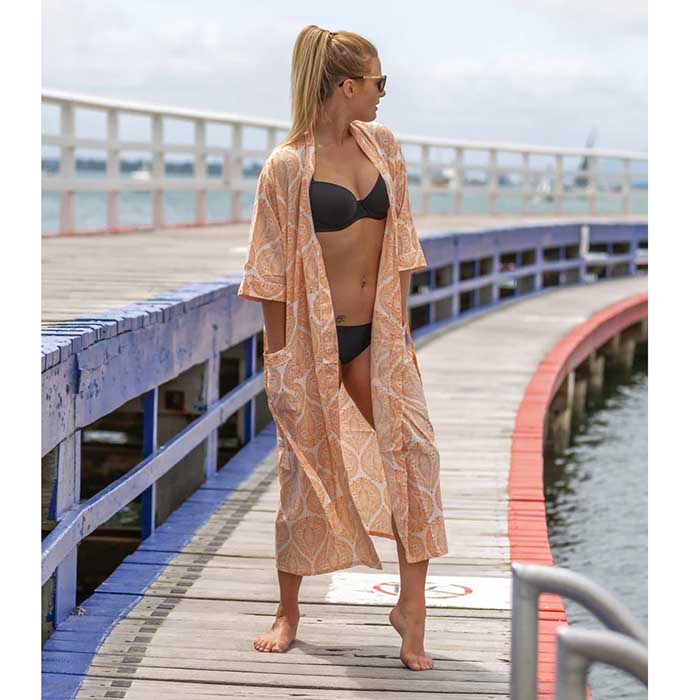 Linen Connections Frida Cotton Kimono Bathrobe Valentines Day Gift Turkish Cardigan Nightwear Dressing Gown Beach Bikini Summer CK146