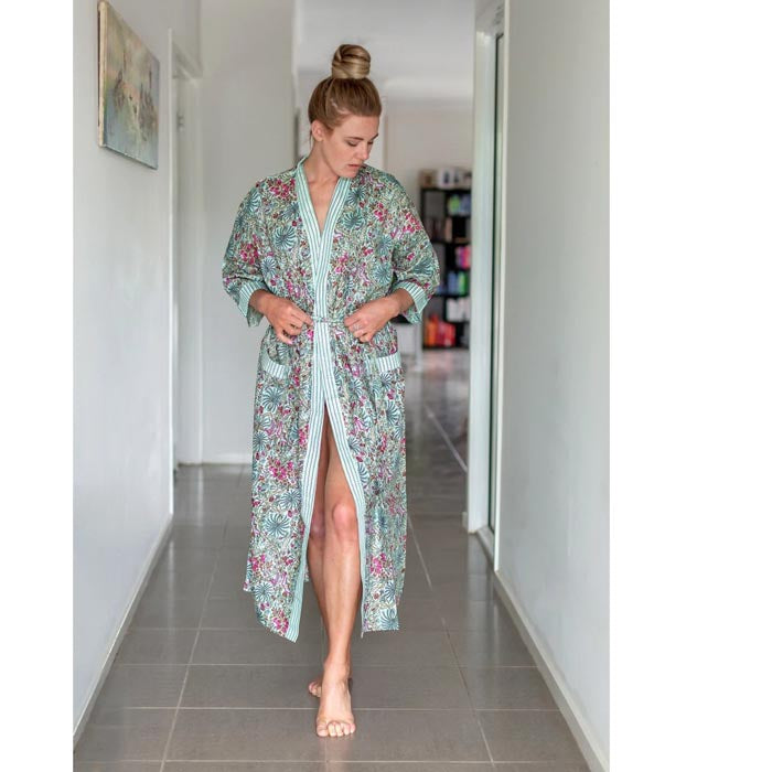 Linen Connections Frida Cotton Kimono Bathrobe Valentines Day Gift Turkish Cardigan Nightwear Dressing Gown Beach Bikini Summer CK156