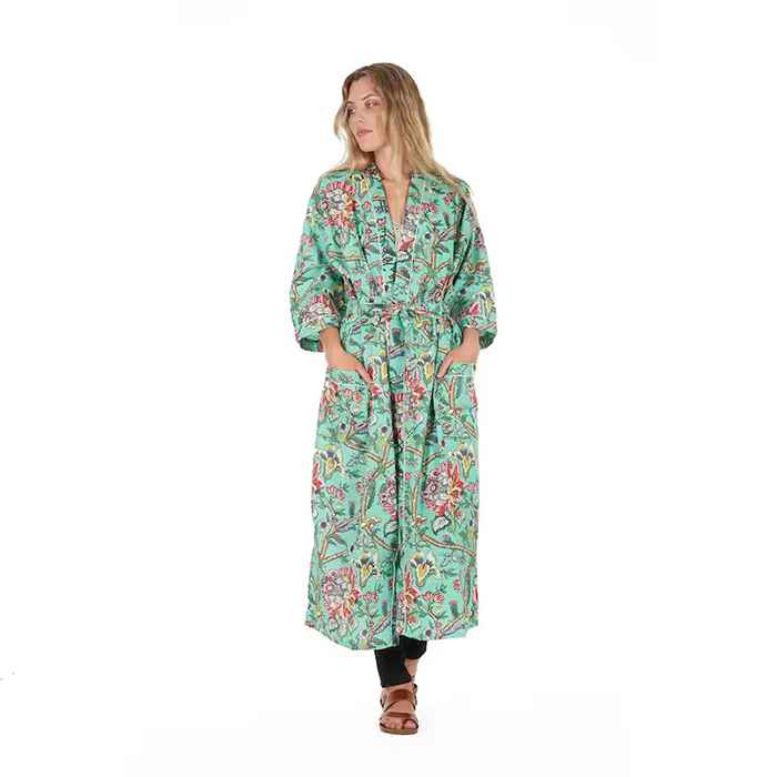 Linen Connections Frida Cotton Kimono Bathrobe Valentines Day Gift Turkish Cardigan Nightwear Dressing Gown Beach Bikini Summer CK17