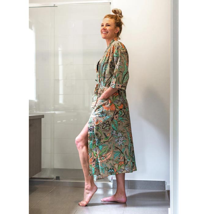 Linen Connections Frida Cotton Kimono Bathrobe Valentines Day Gift Turkish Cardigan Nightwear Dressing Gown Beach Bikini Summer CK171