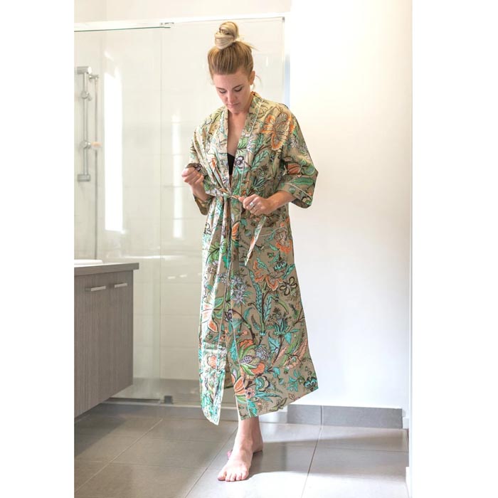 Linen Connections Frida Cotton Kimono Bathrobe Valentines Day Gift Turkish Cardigan Nightwear Dressing Gown Beach Bikini Summer CK171