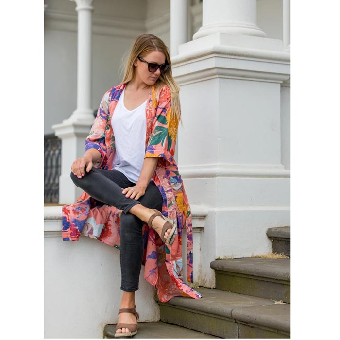 Linen Connections Frida Cotton Kimono Bathrobe Valentines Day Gift Turkish Cardigan Nightwear Dressing Gown Beach Bikini Summer CK192