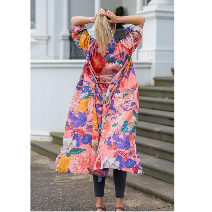 Linen Connections Frida Cotton Kimono Bathrobe Valentines Day Gift Turkish Cardigan Nightwear Dressing Gown Beach Bikini Summer CK192