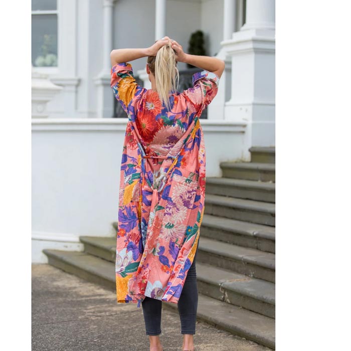 Linen Connections Frida Cotton Kimono Bathrobe Valentines Day Gift Turkish Cardigan Nightwear Dressing Gown Beach Bikini Summer CK192