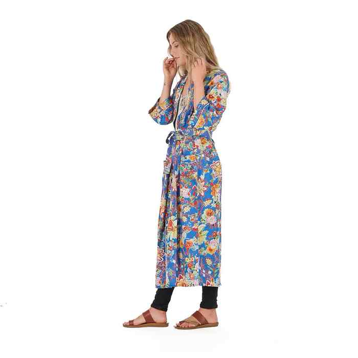 Linen Connections Frida Cotton Kimono Bathrobe Valentines Day Gift Turkish Cardigan Nightwear Dressing Gown Beach Bikini Summer CK21