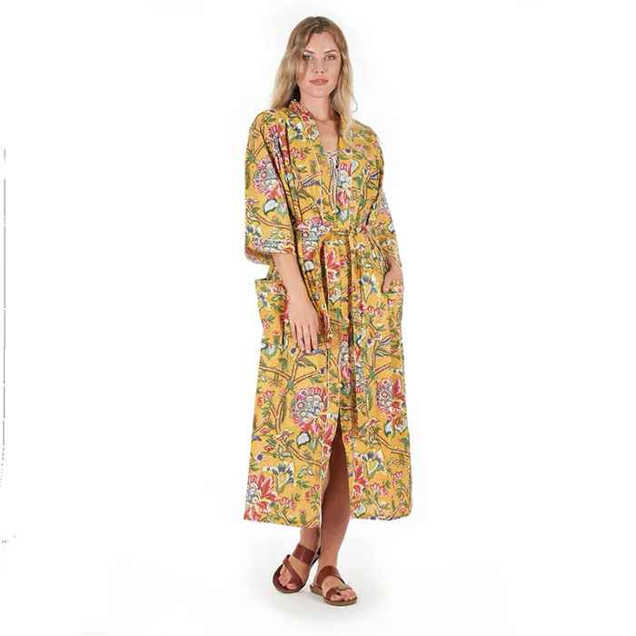 Linen Connections Frida Cotton Kimono Bathrobe Valentines Day Gift Turkish Cardigan Nightwear Dressing Gown Beach Bikini Summer CK38