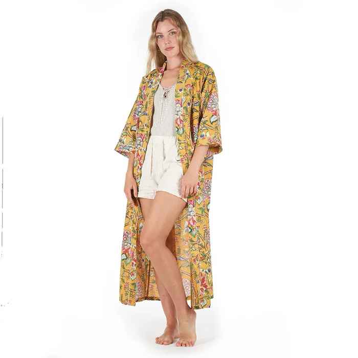 Linen Connections Frida Cotton Kimono Bathrobe Valentines Day Gift Turkish Cardigan Nightwear Dressing Gown Beach Bikini Summer CK38