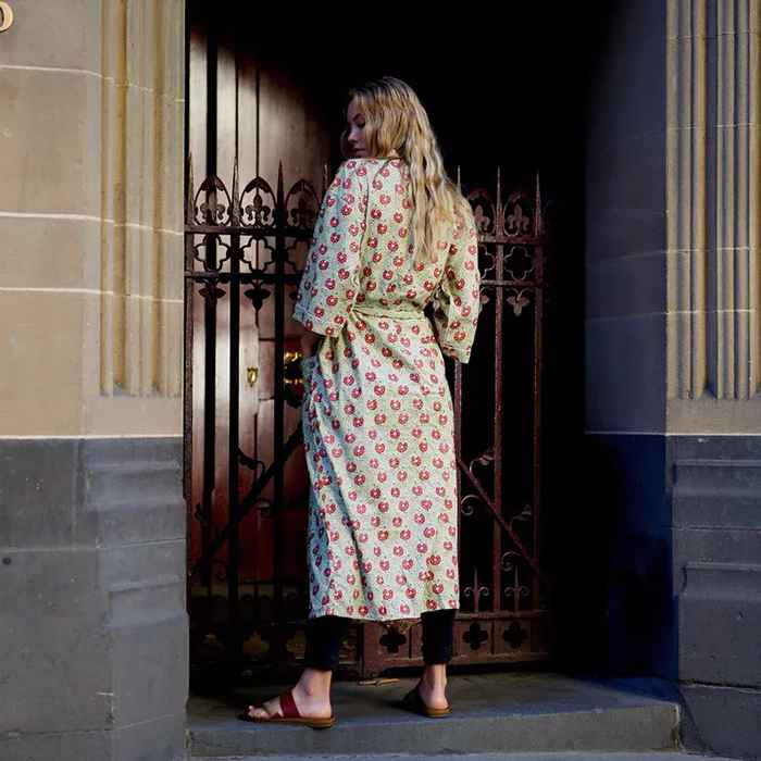 Linen Connections Frida Cotton Kimono Bathrobe Valentines Day Gift Turkish Cardigan Nightwear Dressing Gown Beach Bikini Summer CK49