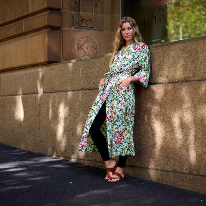 Linen Connections Frida Cotton Kimono Bathrobe Valentines Day Gift Turkish Cardigan Nightwear Dressing Gown Beach Bikini Summer CK56