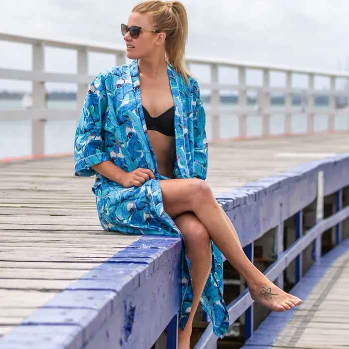 Linen Connections Frida Cotton Kimono Bathrobe Valentines Day Gift Turkish Cardigan Nightwear Dressing Gown Beach Bikini Summer CK71