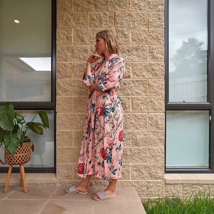 Linen Connections Frida Cotton Kimono Bathrobe Valentines Day Gift Turkish Cardigan Nightwear Dressing Gown Beach Bikini Summer CK74