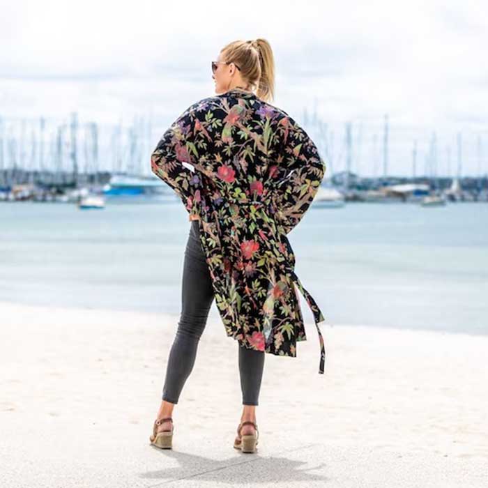 Linen Connections Frida Cotton Kimono Bathrobe Valentines Day Gift Turkish Cardigan Nightwear Dressing Gown Beach Bikini Summer CK90