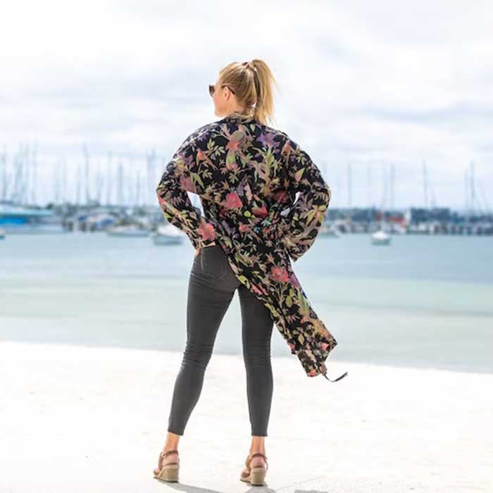 Linen Connections Frida Cotton Kimono Bathrobe Valentines Day Gift Turkish Cardigan Nightwear Dressing Gown Beach Bikini Summer CK90