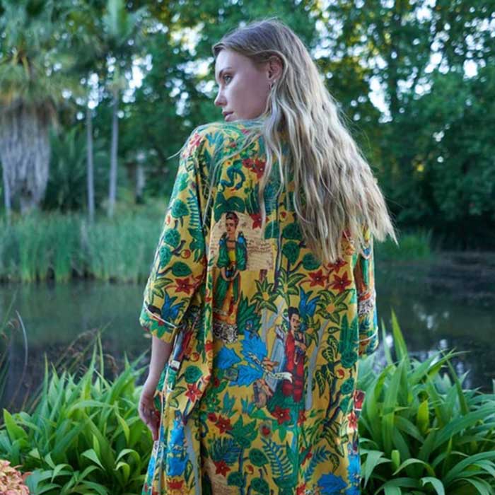 Linen Connections Frida Cotton Kimono Bathrobe Valentines Day Gift Turkish Cardigan Nightwear Dressing Gown Beach Bikini Summer CK91