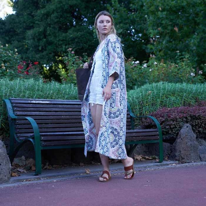 Linen Connections Frida Cotton Kimono Bathrobe Valentines Day Gift Turkish Cardigan Nightwear Dressing Gown Beach Bikini Summer CK93