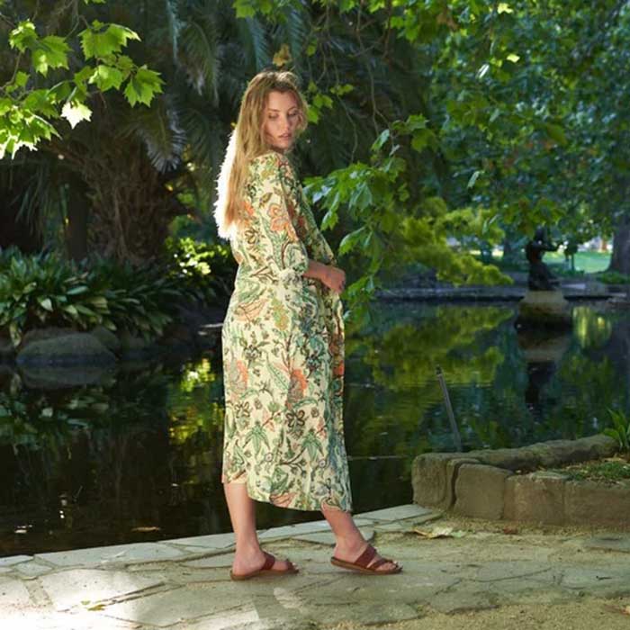 Linen Connections Frida Cotton Kimono Bathrobe Valentines Day Gift Turkish Cardigan Nightwear Dressing Gown Beach Bikini Summer CK95