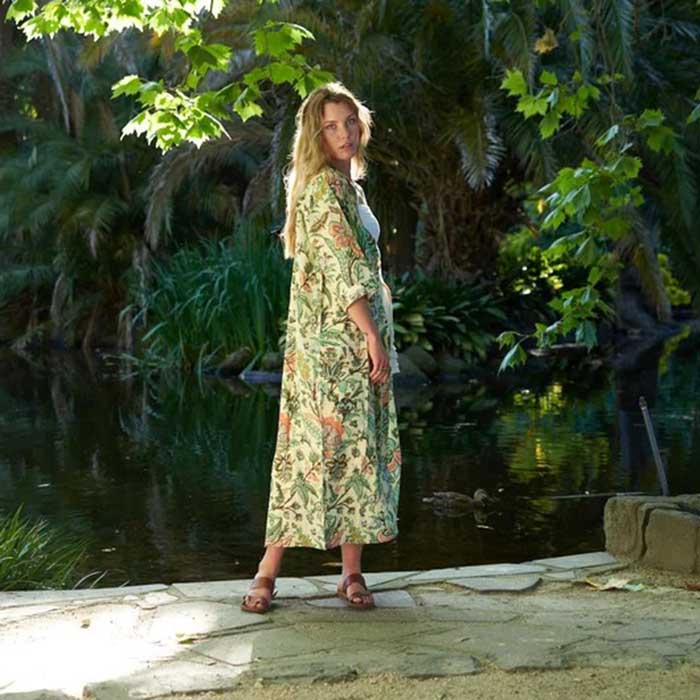 Linen Connections Frida Cotton Kimono Bathrobe Valentines Day Gift Turkish Cardigan Nightwear Dressing Gown Beach Bikini Summer CK95