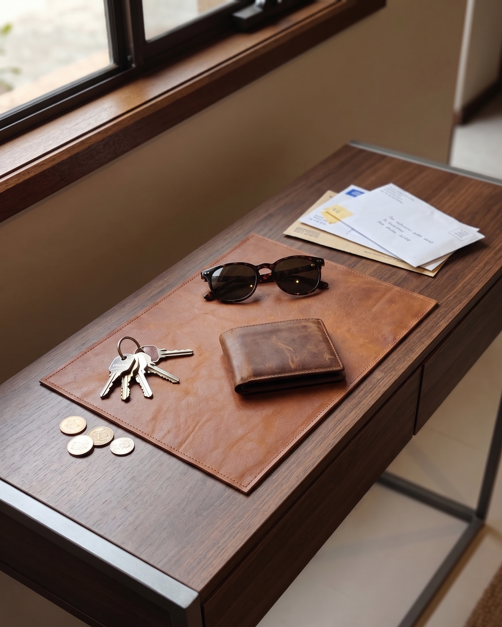 Multi-purpose leather desk mat and table pad for home office